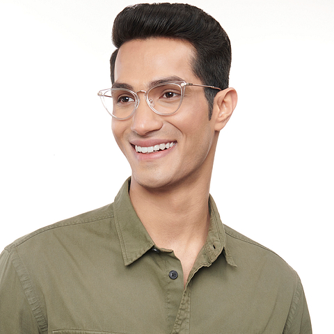 Lenskart Studio Online Crystal Transparent Full Rim Cat Eye left side