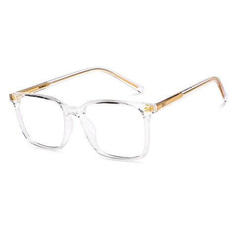 Transparent Gold Full Rim Square Lenskart Air Essentials LA E13517