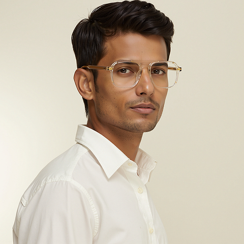 Lenskart Air Crystal Transparent Full Rim Square left side