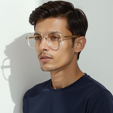 Lenskart Air Crystal Transparent Full Rim Square right side