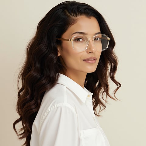 Lenskart Air Crystal Transparent Full Rim Square left side
