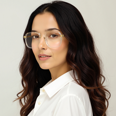 Lenskart Air Crystal Transparent Full Rim Square right side
