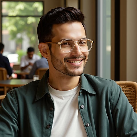Lenskart Air Crystal Transparent Full Rim Square left side