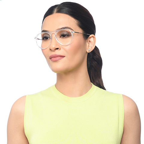 Lenskart Air Online Crystal Transparent Full Rim Aviator left side
