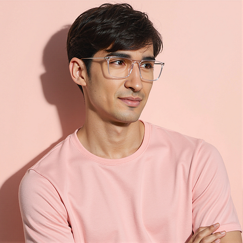 Lenskart Air Crystal Transparent Full Rim Rectangle right side
