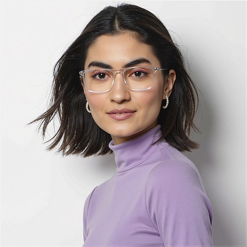 Lenskart Air Crystal Transparent Full Rim Rectangle left side