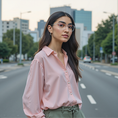 Lenskart Air Crystal Transparent Full Rim Rectangle right side