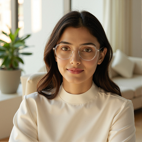 Lenskart Air Crystal Transparent Full Rim Geometric right side Lenskart Air Crystal Transparent Full Rim Geometric right side