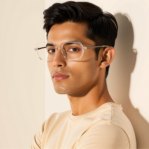 Lenskart Air Crystal Transparent Full Rim Geometric left side Lenskart Air Crystal Transparent Full Rim Geometric left side