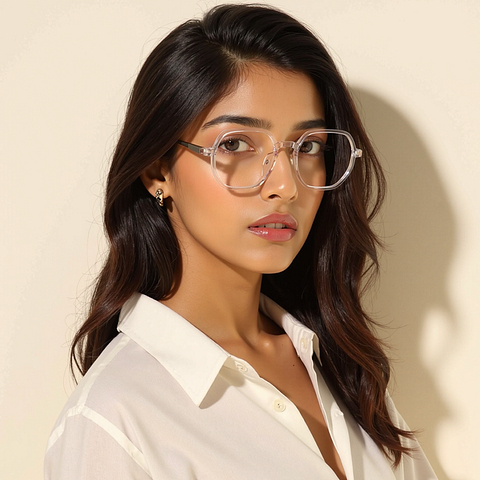 Lenskart Air Crystal Transparent Full Rim Geometric left side Lenskart Air Crystal Transparent Full Rim Geometric left side