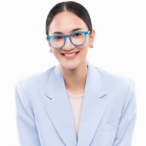Lenskart Hustlr Screen Glasses Blue Block Phone Screen Glasses : Caribbean Full Rim Square Lenskart HUSTLR LB E14058-W C37 right side