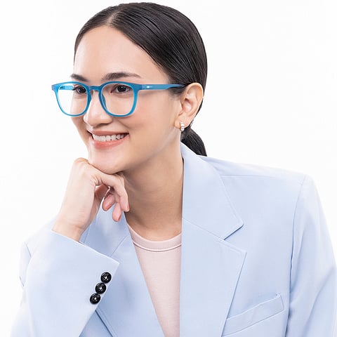 Lenskart Hustlr Screen Glasses Blue Block Phone Screen Glasses : Caribbean Full Rim Square Lenskart HUSTLR LB E14058-W C37 left side