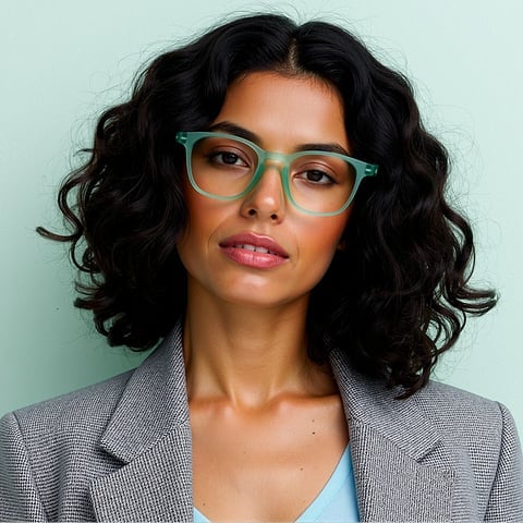 Lenskart Hustlr READERS Turquoise Full Rim Square left side