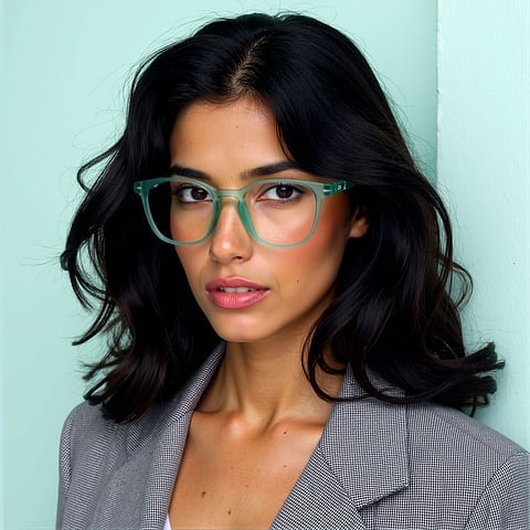 Lenskart Hustlr READERS Turquoise Full Rim Square right side