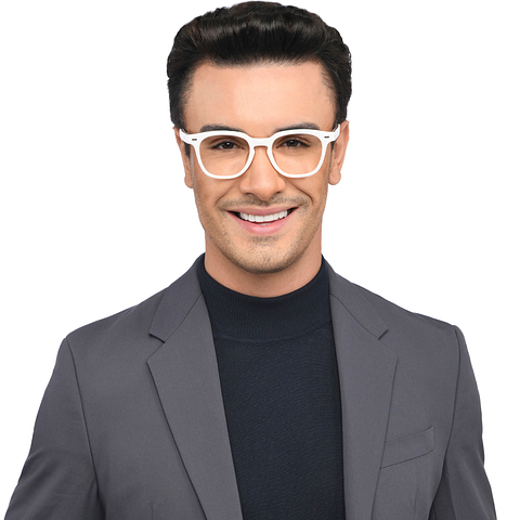 Lenskart White Full Rim Square left side