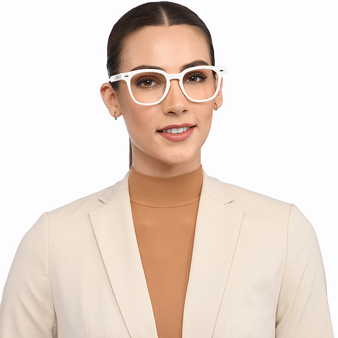 Lenskart White Full Rim Square left side