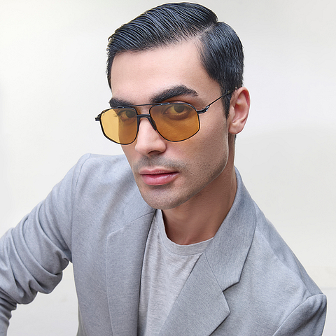 Lenskart STUDIO Black Full Rim Geometric left side