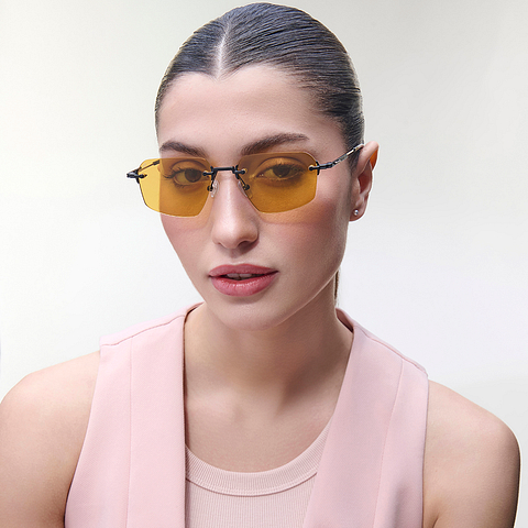 Lenskart STUDIO Black Rimless Geometric right side
