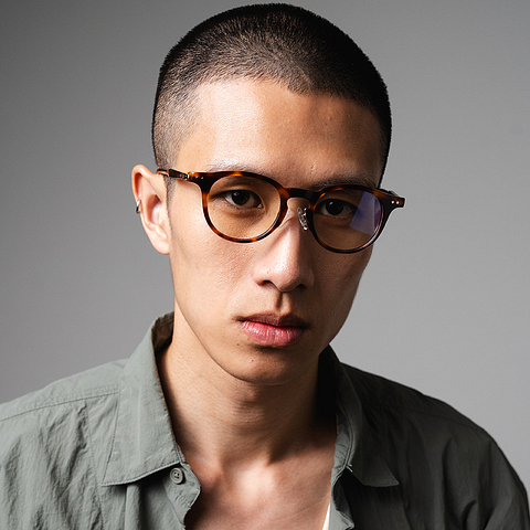 Lenskart Yellow Tortoise Full Rim Round left side
