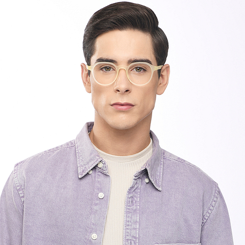 Lenskart Air Online Yellow Transparent Full Rim Round right side