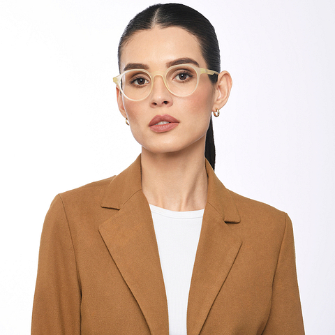 Lenskart Air Online Yellow Transparent Full Rim Round right side