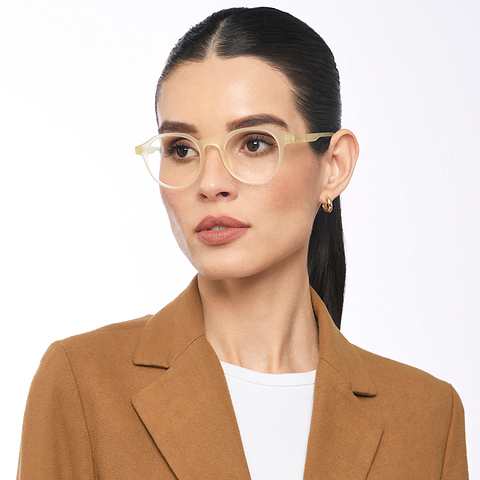 Lenskart Air Online Yellow Transparent Full Rim Round left side