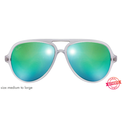 BRANDED White Full Rim Aviator left side