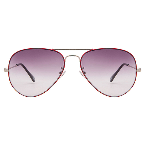Buy Silver Red Brown Gradient Full Rim Aviator Shape Medium Size