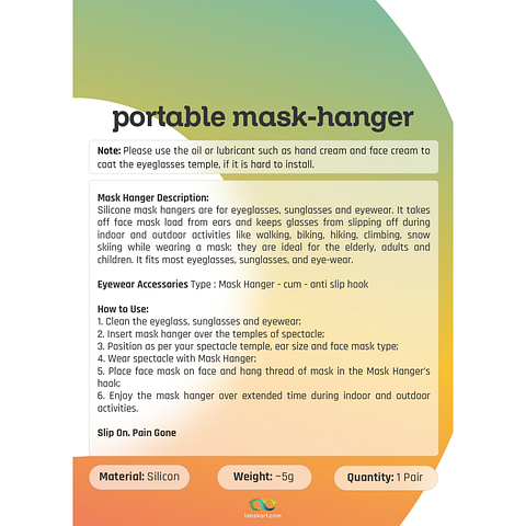 Lenskart Portable Mask Hanger  Grey right side