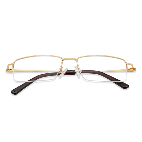 BRANDED Gold Half Rim Rectangle right side BRANDED Gold Half Rim Rectangle right side