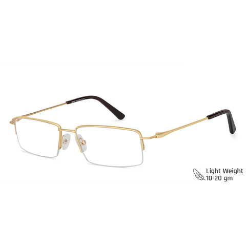 BRANDED Gold Half Rim Rectangle left side BRANDED Gold Half Rim Rectangle left side