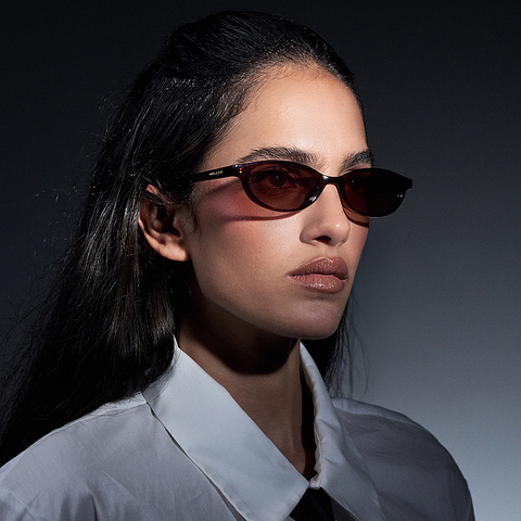 Meller Maroon Full Rim Oval left side