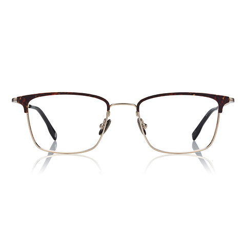 OWNDAYS | AIR Light Brown Half Rim Browline left side