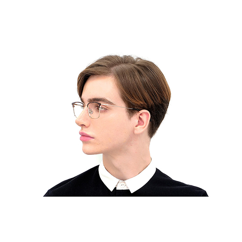 OWNDAYS | AIR Light Brown Half Rim Browline left side