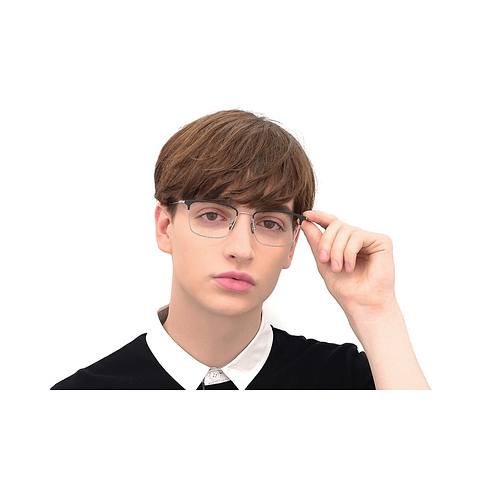 OWNDAYS | AIR Black Half Rim Browline left side