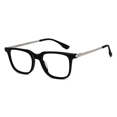 John Jacobs Black Full Rim Rectangle right side
