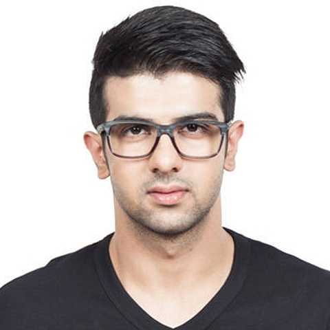 BRANDED Light Gray Full Rim Rectangle left side