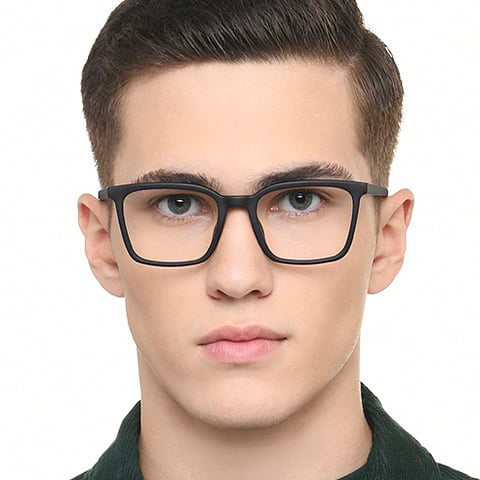 Fossil Black Full Rim Square left side