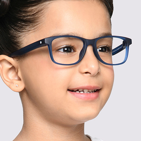 Hooper Sky Blue Full Rim Rectangle left side
