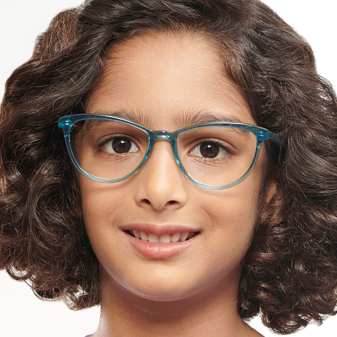 Hooper Online Blue Transparent Full Rim Cat Eye right side