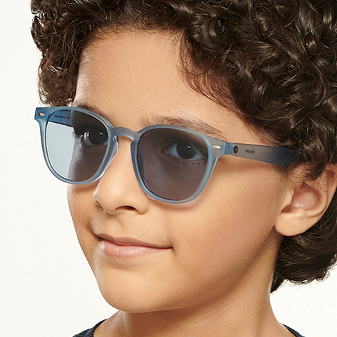Hooper Blue Transparent Full Rim Square left side