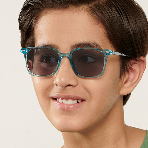 Hooper Blue Transparent Full Rim Square left side