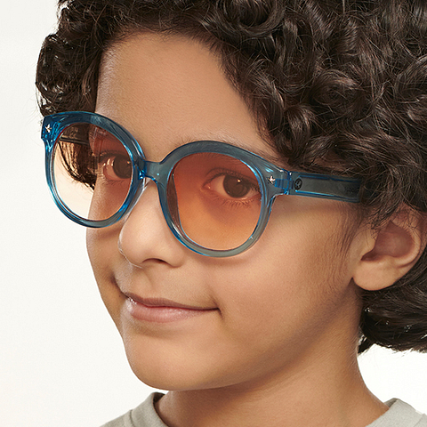 Hooper Blue Transparent Full Rim Round right side Hooper Blue Transparent Full Rim Round right side
