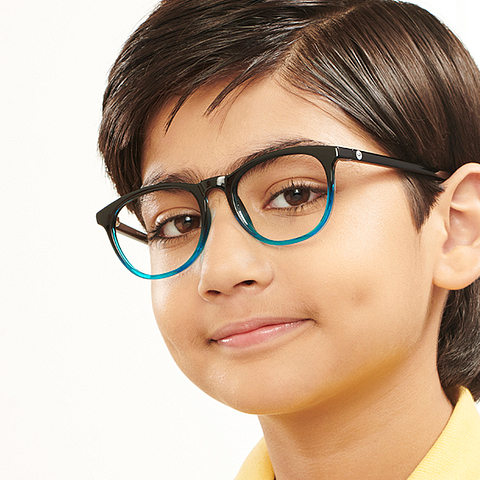 Hooper Blue Transparent Full Rim Round right side