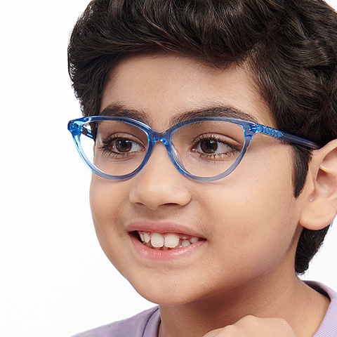 Hooper Online Blue Transparent Full Rim Cat Eye left side Hooper Online Blue Transparent Full Rim Cat Eye left side