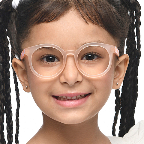happyページ Kids Glasses: Pink Multicolour Round Kids 2-5 yrs TR Essentials