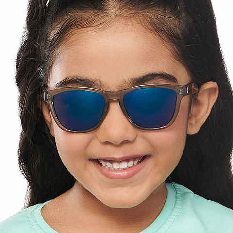 Buy Transparent Grey Green Mirror Square Full Rim Kids 5-8