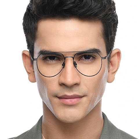 John Jacobs Online Black Full Rim Aviator left side John Jacobs Online Black Full Rim Aviator left side