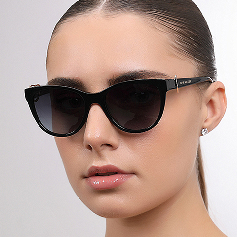 John Jacobs Black Full Rim Cat Eye left side