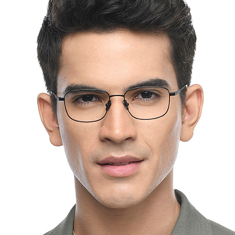 John Jacobs Black Full Rim Rectangle right side